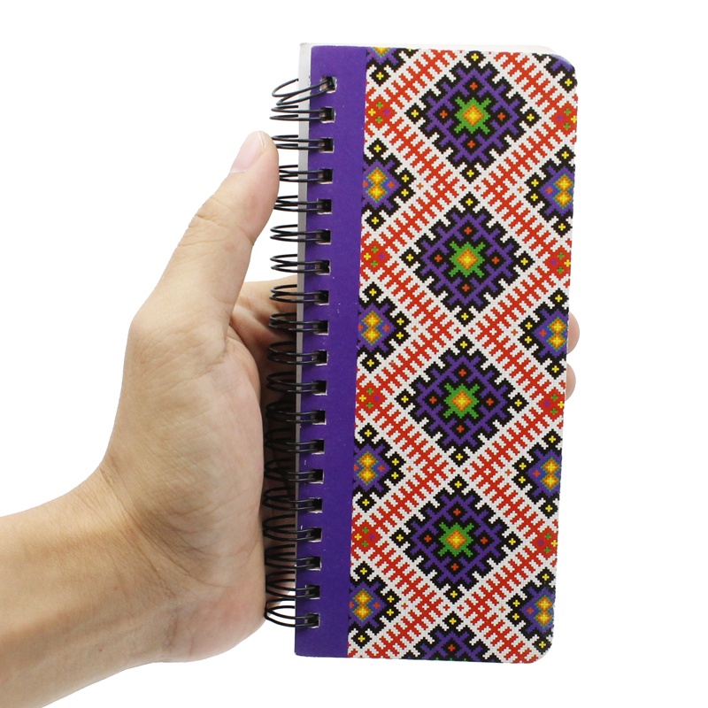 Sổ Tay Lò Xo Kẻ Ngang Daily Pattern 1 Khai Trí Stationery - Gáy Tím