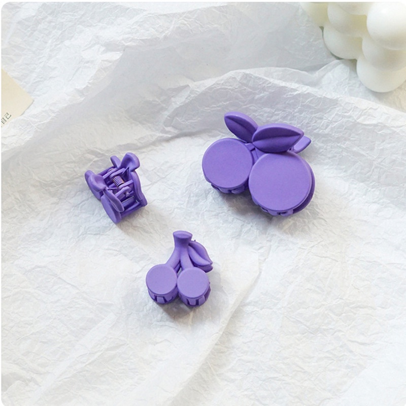 Kẹp Tóc Càng Cua Hình Vuông Nhỏ Màu Tím Trơn Đơn Giản Thời Trang Cho Bé Gái
