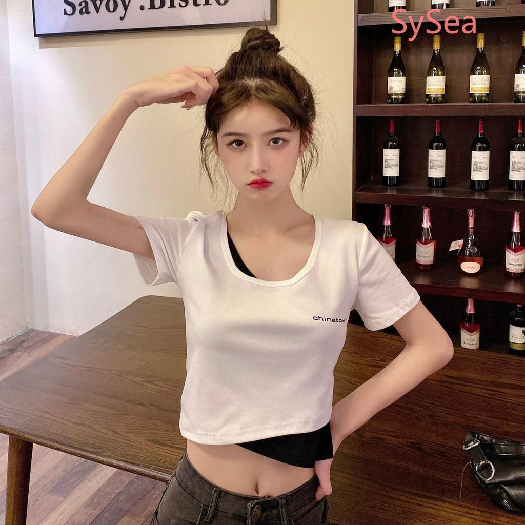 Áo Croptop Tay Ngắn Dáng Ôm Thời Trang Mùa Hè Cho Nữ