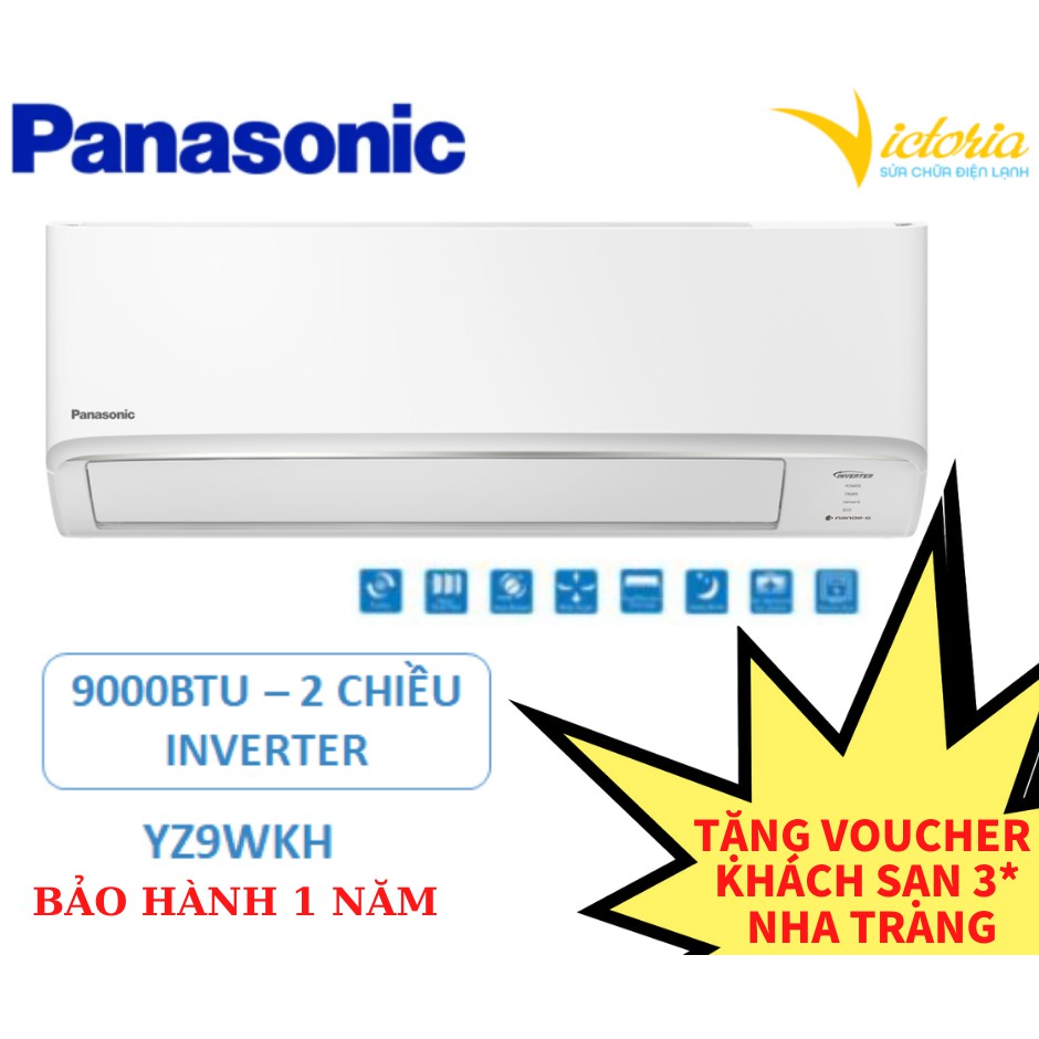 MIỄN PHÍ CÔNG LẮP ĐẶT & VẬT TƯ - Điều hòa không khí 2 chiều Panasonic 9000BTU Inverter – YZ9WKH-8 Mới