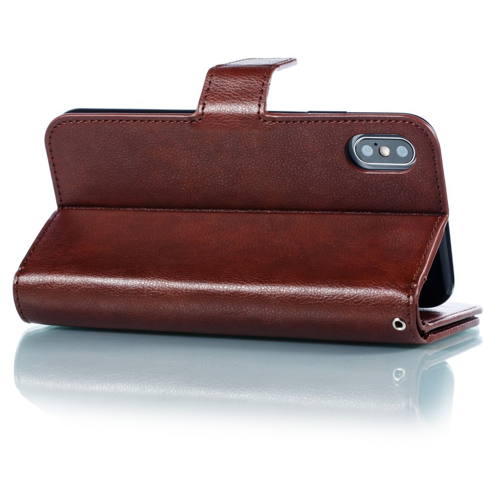 Bao da điện thoại kiêm giá đỡ có ngăn thẻ đa năng cho Iphone X/Xr/Xs/Xsmax | BigBuy360 - bigbuy360.vn