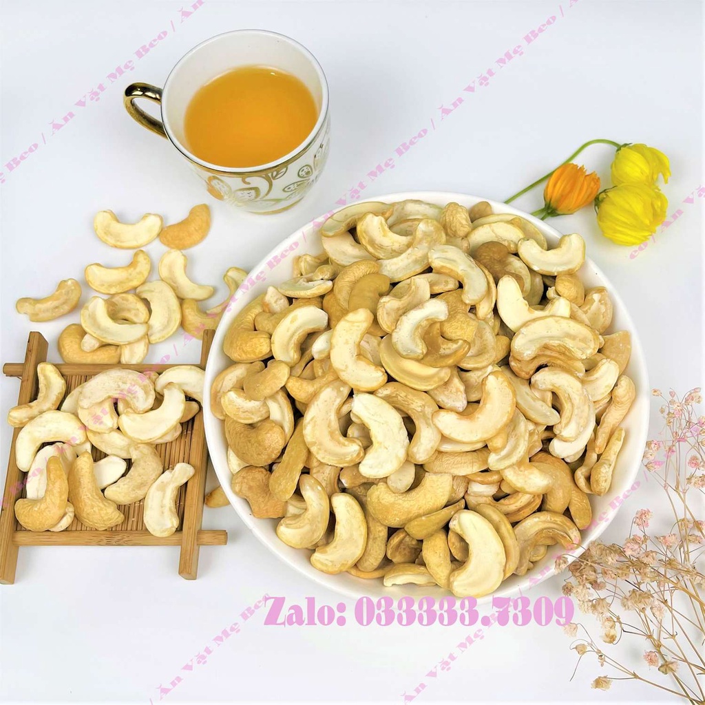 Hạt điều Nguyên Vị Rang KHÔNG MUỐI sạch vỏ STiêng 500gr
