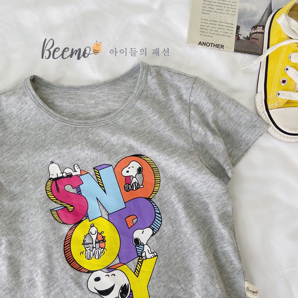 Áo thun cotton cho bé trai gái Beemo họa tiết Snoopy B042