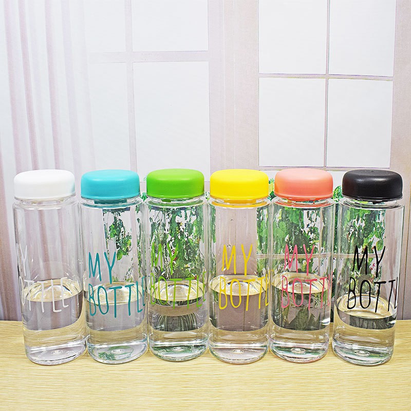 MOLAMGO  Korea My Bottle Portable Plastic Cup Frosted Water Bottle with Cover Large Capacity Leakproof Plastic Cup 500ML