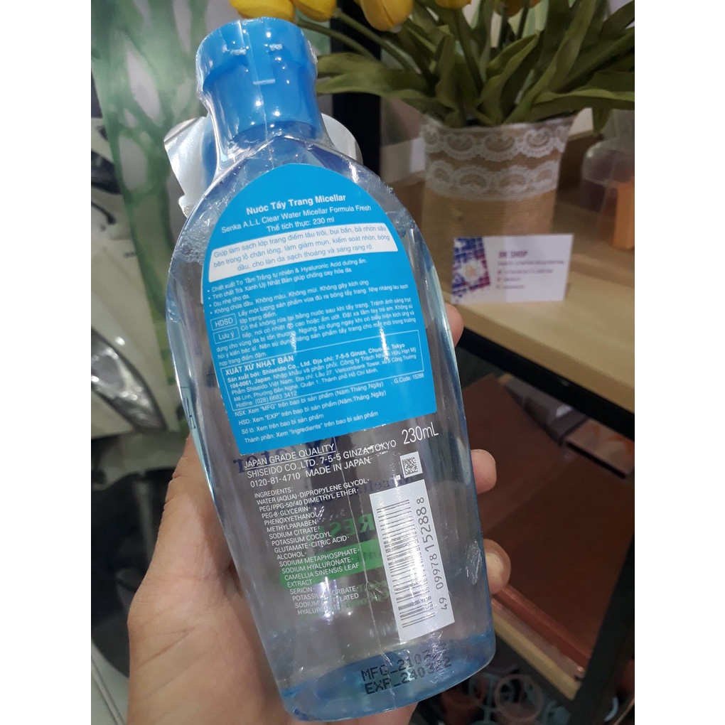 [Hàng Nhật] Nước Tẩy Trang Senka A.L.L Clear Water Micellar Fresh 230ml