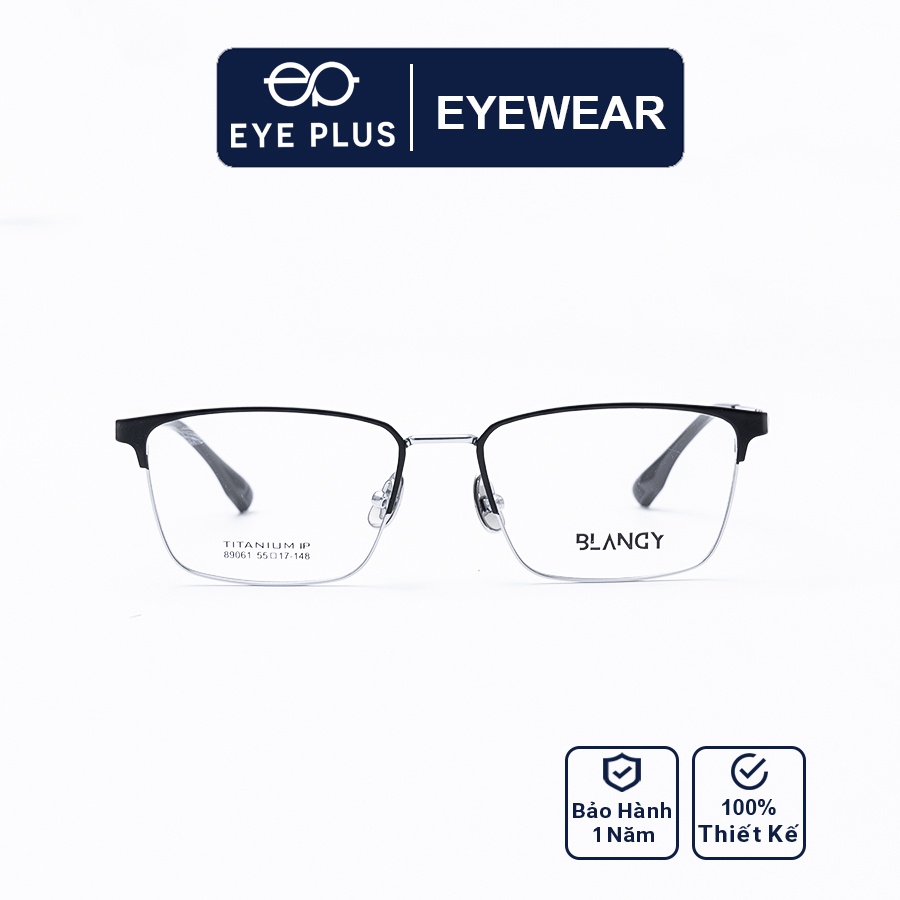 Gọng kính mắt cận nam nữ thời trang EYE PLUS clubmaster phối màu hottrend Blancy-89061