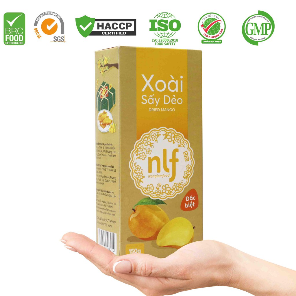 Xoài sấy dẻo Nonglamfood  Hộp 150g | Healthy Snack | Ăn vặt văn phòng | Ăn vặt tốt cho sức khỏe | Trái cây sấy