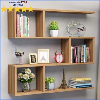 Kệ sách, kệ trang trí treo tường gỗ 3 ngăn dài 80cm x sâu 14cm