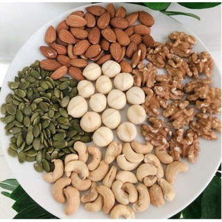 Mix Nut 5 Loại Hạt Nhân 500g - Macca, Bí Xanh, Óc Chó, Điều Nguyên, Hạnh Nhân Mỹ