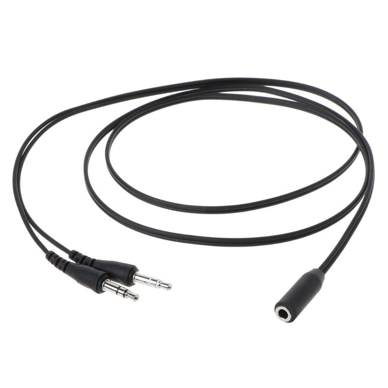 1M 3.5MM Plug Female to 2 Male Splitter Earphone Audio Adapter Cable Wire for PC