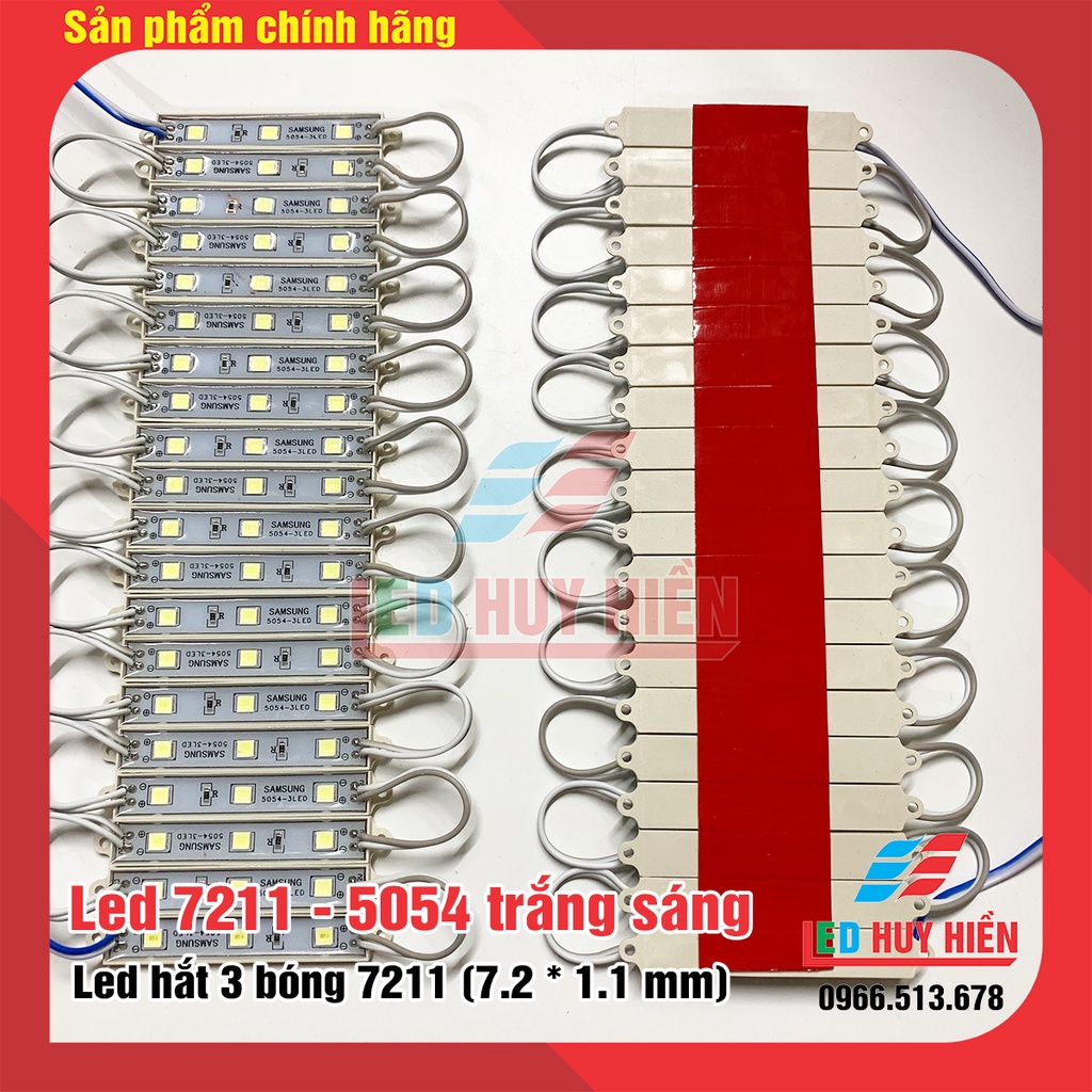 Led hắt 3 bóng 7211 led 5054 trắng - vỉ 20 thanh (25 thanh) led 3 bóng