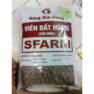 Viên Đất Nung, Sỏi Nhẹ Đặng Sfam Đặng Gia Trang Túi 5dm3, Size từ 8_15mm Trộn Đất, Lót Đáy Chậu,...