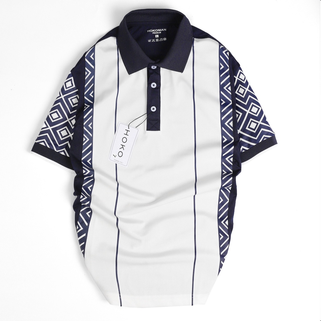 Áo polo nam cổ bẻ phối họa tiết chất vải cá sấu Cotton xuất xịn,chuẩn form, sang trọng - thanh lịch TB043