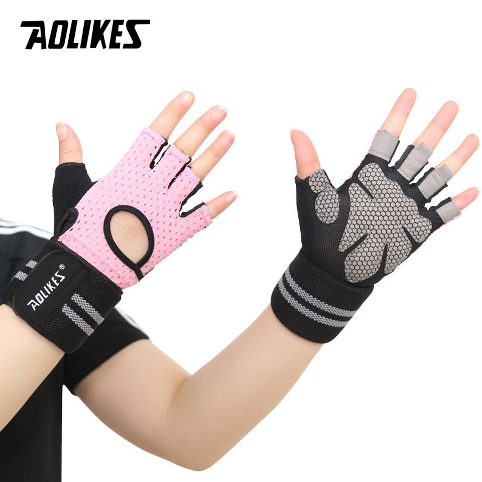 Găng tay tập gym AOLIKES A-113B chống trơn trợt Fitness Gym Glove