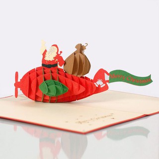 Thiệp 3D Santa Clause pop-up card, Ông già Noel, thiệp handmade Merry Christmas nhiều mẫu độc đáo, thiệp nổi HMG