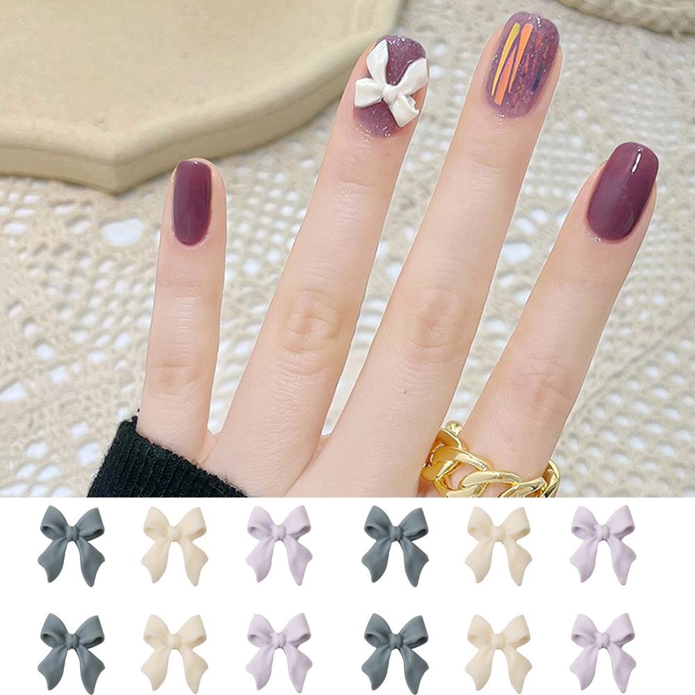 Set 10 Phụ Kiện Trang Trí Móng Tay 3D Hình Nơ Xinh Xắn