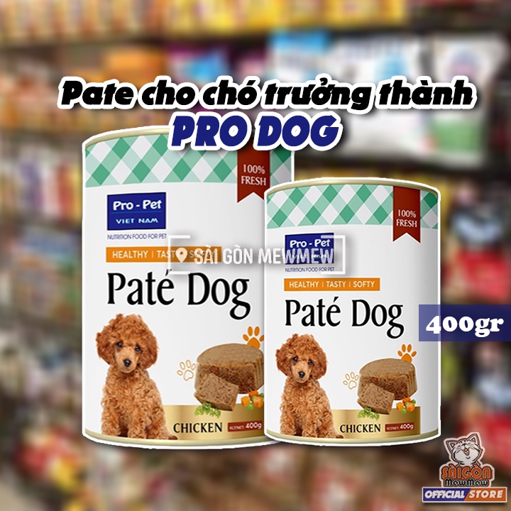Mã PET50K giảm Giảm 10% - Tối đa 50K đơn từ 250K Pate cho chó PRO DOG 400g thumbnail