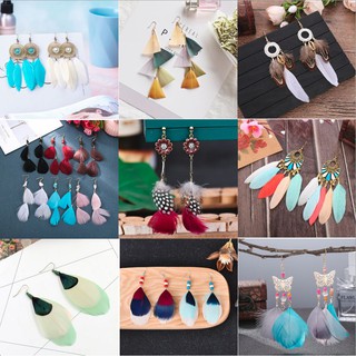 Bộ Sưu Tập Bông Tai Lông Vũ Phong Cách Boho