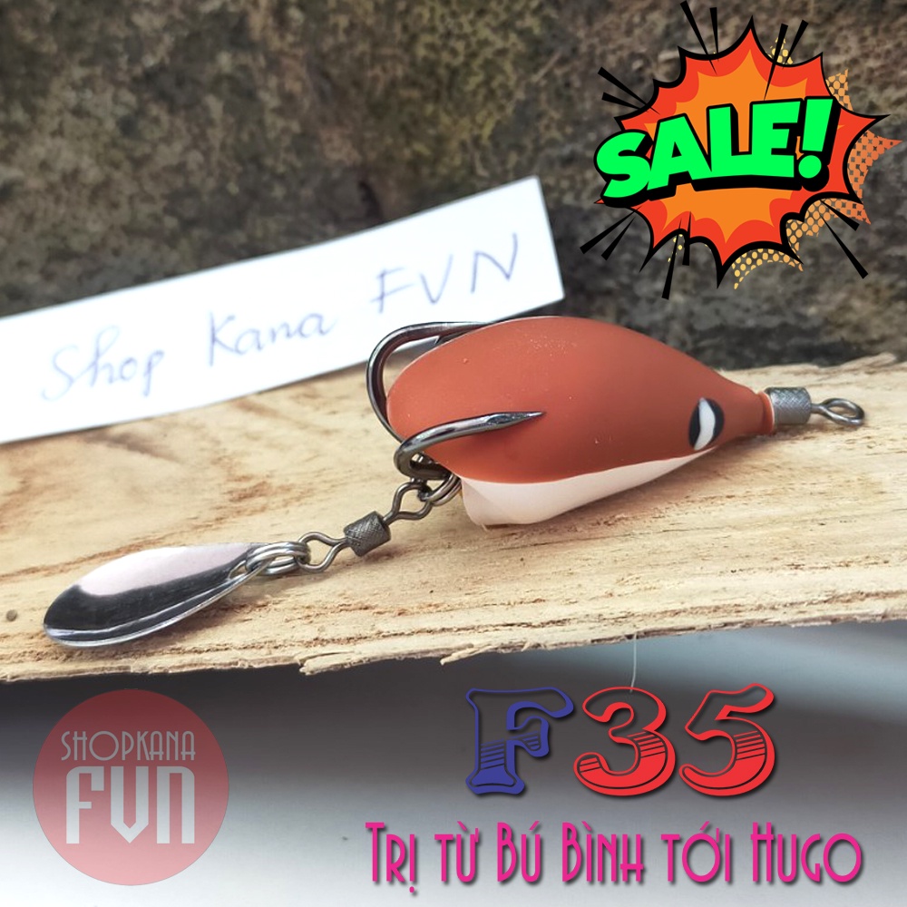 Mồi giả nhái hơi F35 mini, dài 3.5cm, siêu nhạy cá (Trị từ bú bình tới Hugo)