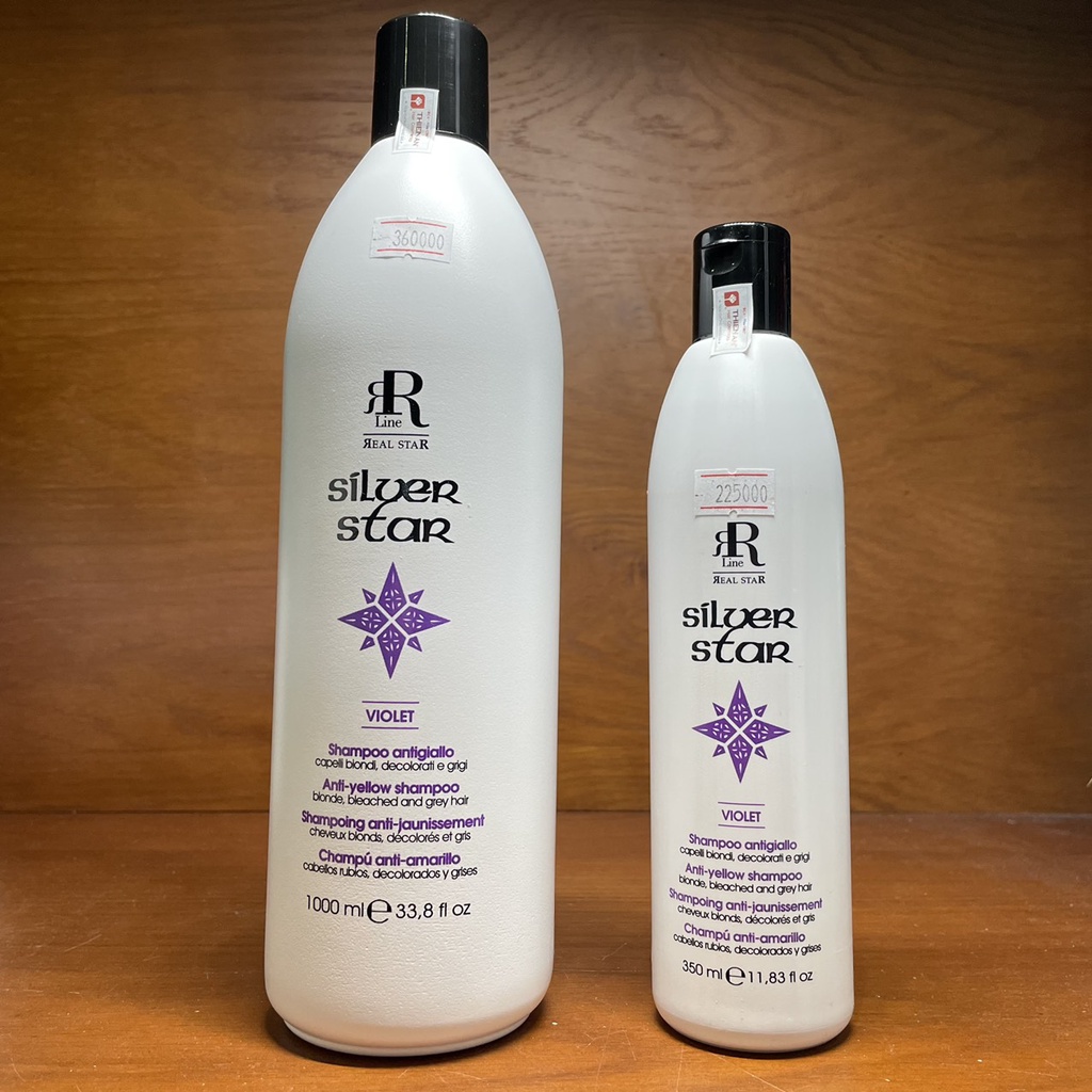 Dầu gội tím khử vàng, chăm sóc tóc vàng sáng Therapy SILVER STAR Shampoo RR Line 1000ml