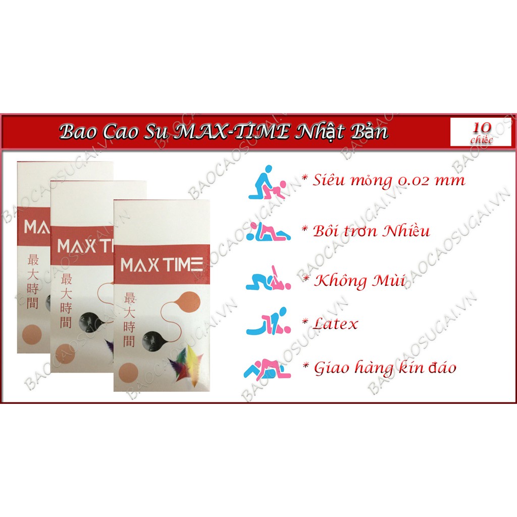 Bao cao su Maxtime 0.02mm Nhật bản