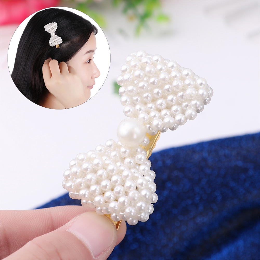 Set 5/6 kẹp tóc đính hạt ngọc trai nhân tạo phong cách cổ điển cho bạn gái