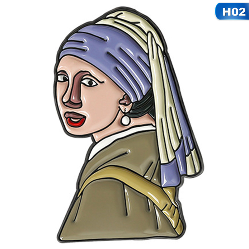 Ghim Cài Áo Hình Tranh Sơn Dầu Van Gogh Độc Đáo