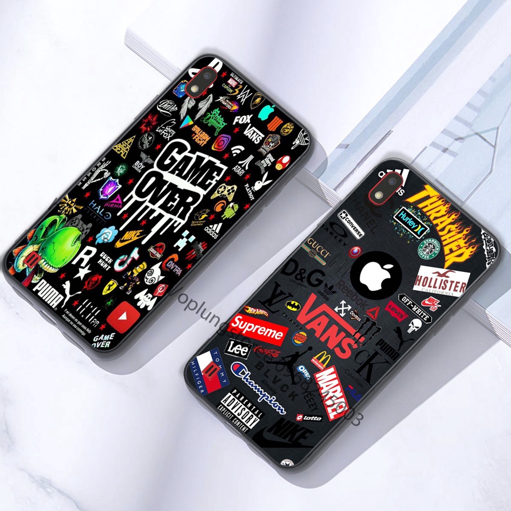 Ốp lưng Samsung A10 / M10 in hình thương hiệu thời trang đa sắc cá tính.