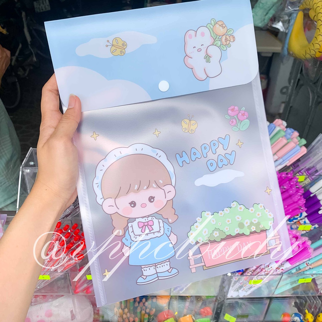 Bìa đựng hồ sơ tài liệu dọc A4 nhiều hình dễ thương cho học sinh, sinh viên