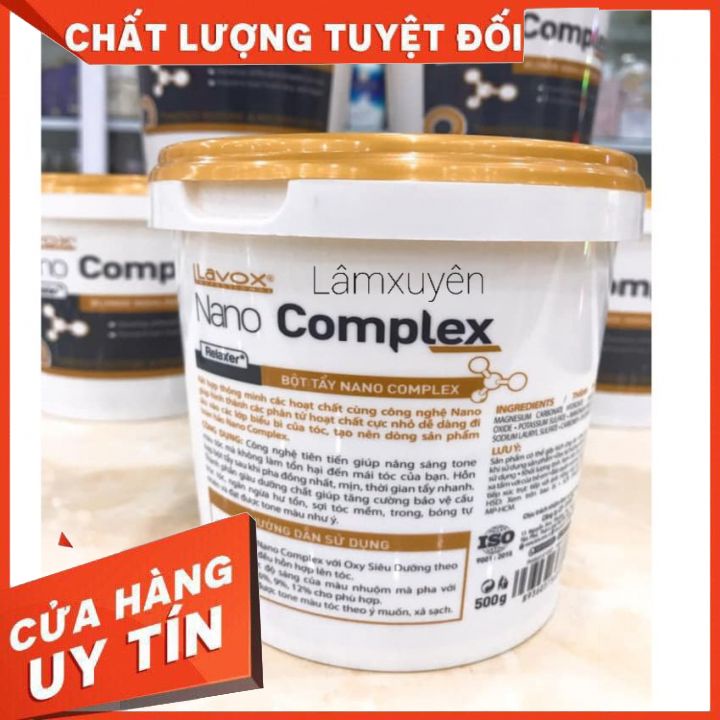 BỘT TẨY TÓC LAVOX NANO COMPLEX CAO CẤP 500G FREESHIP bột mịn không rát da đầu ít khô sáng đều màu giúp tóc dai và khỏe