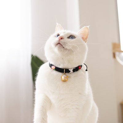 Phong cách Nhật Bản và phong cách vật nuôi mèo cổ áo dễ thương có thể được im lặng im lặng Chuông làm bằng tay có thể đi