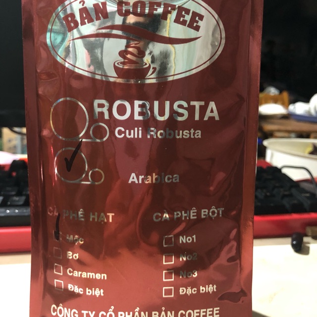 Combo 1kg cà phê hạt nguyên chất công ti cổ phần Bảncoffee: arabica+culi+robusta