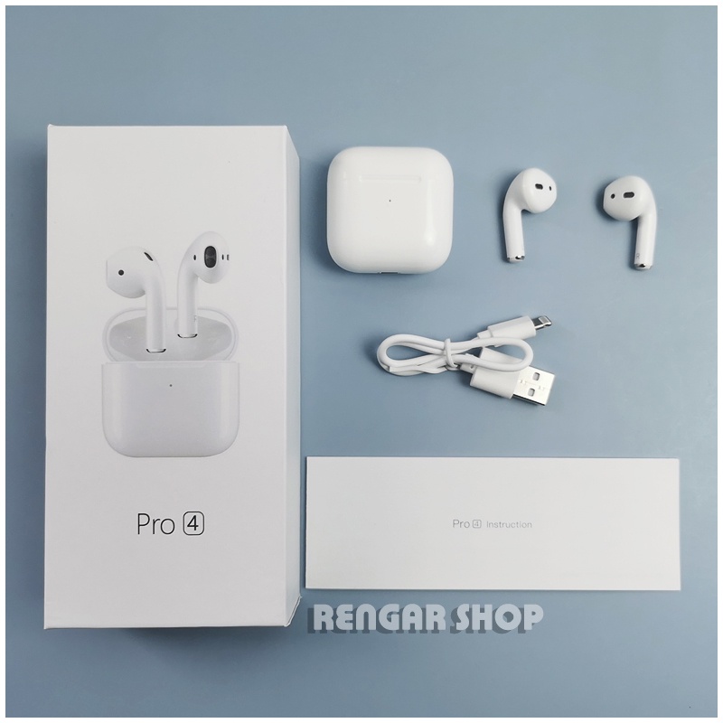 [ HÀNG CHÍNH HÃNG] Tai Nghe Bluetooth Airpod Pro 4 Bản Quốc Tế Cao Cấp Định Vị Đổi Tên Tai Nghe Không Dây