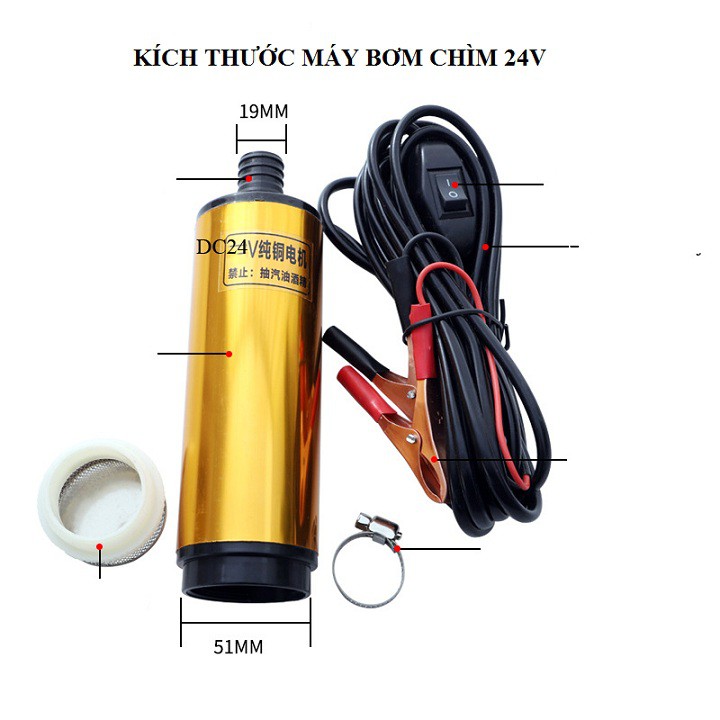 máy bơm chìm hút dầu 24v - bơm chìm hút nước mini công suất cao