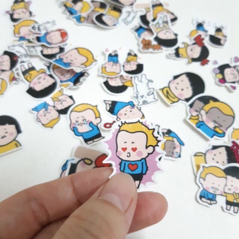 combo 30-60 sticker dán MiM và Yam ép lụa  hống nước/ hình dán MiM và Yam