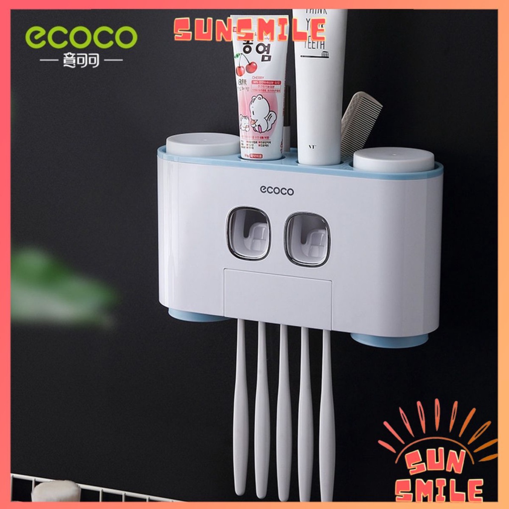 Bộ cốc và dụng cụ nhả kem đánh răng cao cấp cho nhà tắm sang trọng - SUN SMILE - S20