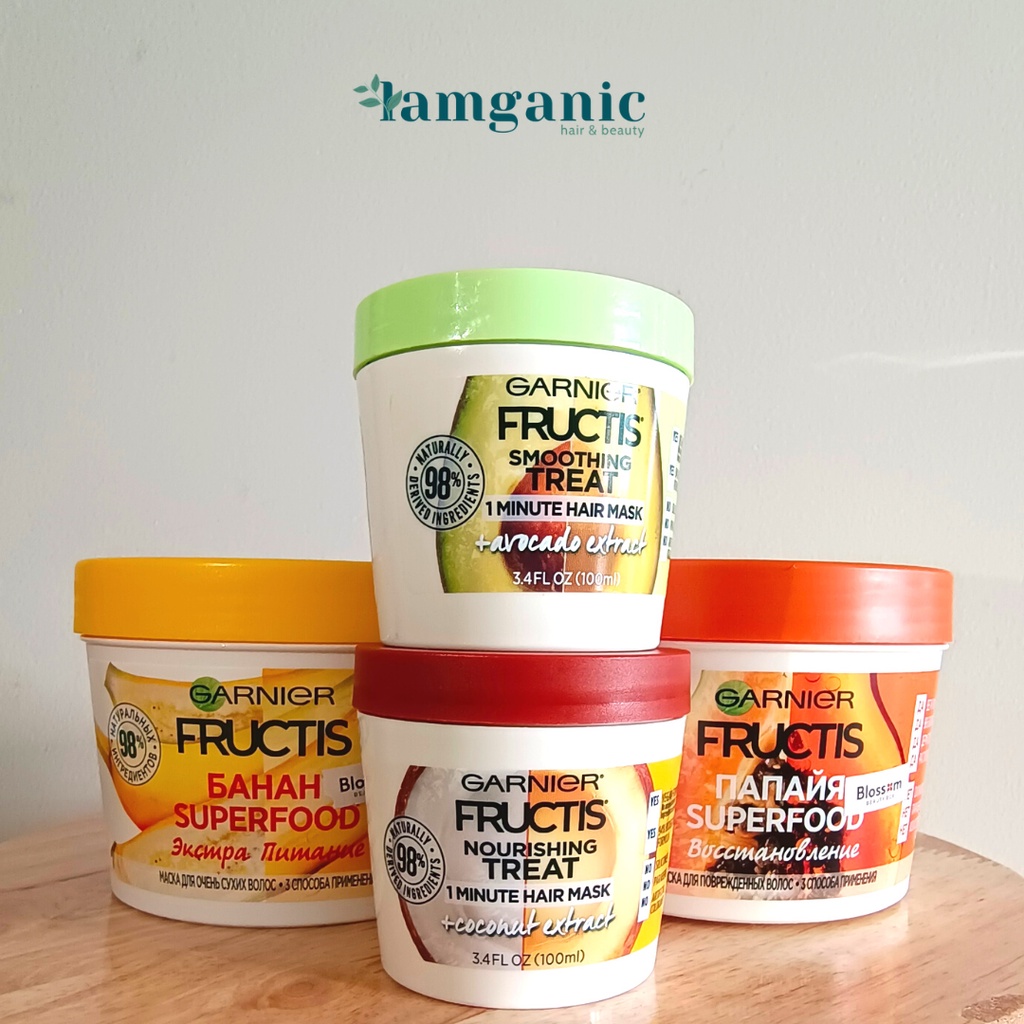 Kem ủ tóc siêu phục hồi Garnier Fructis Hair Food 390ml đa năng