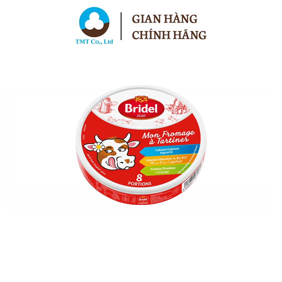 Phô mai tam giác thương hiệu Bridel hộp 8 miếng nhập khẩu Pháp