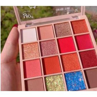 Bảng phấn trang điểm mắt Beauty Glazed 16 màu tông lì và ánh nhũ chống thấm nước