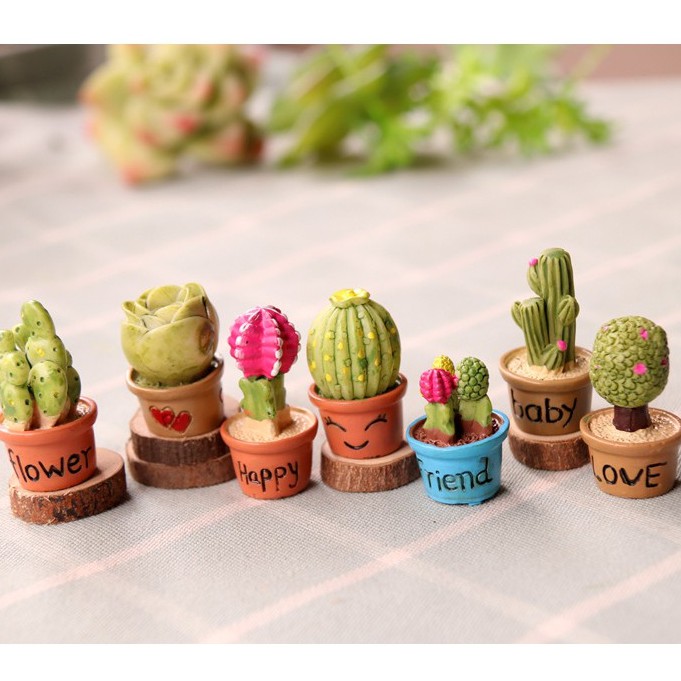 Set 7 Chậu Cây Cảnh Mini 4cm Xinh Xắn Dùng Để Trang Trí