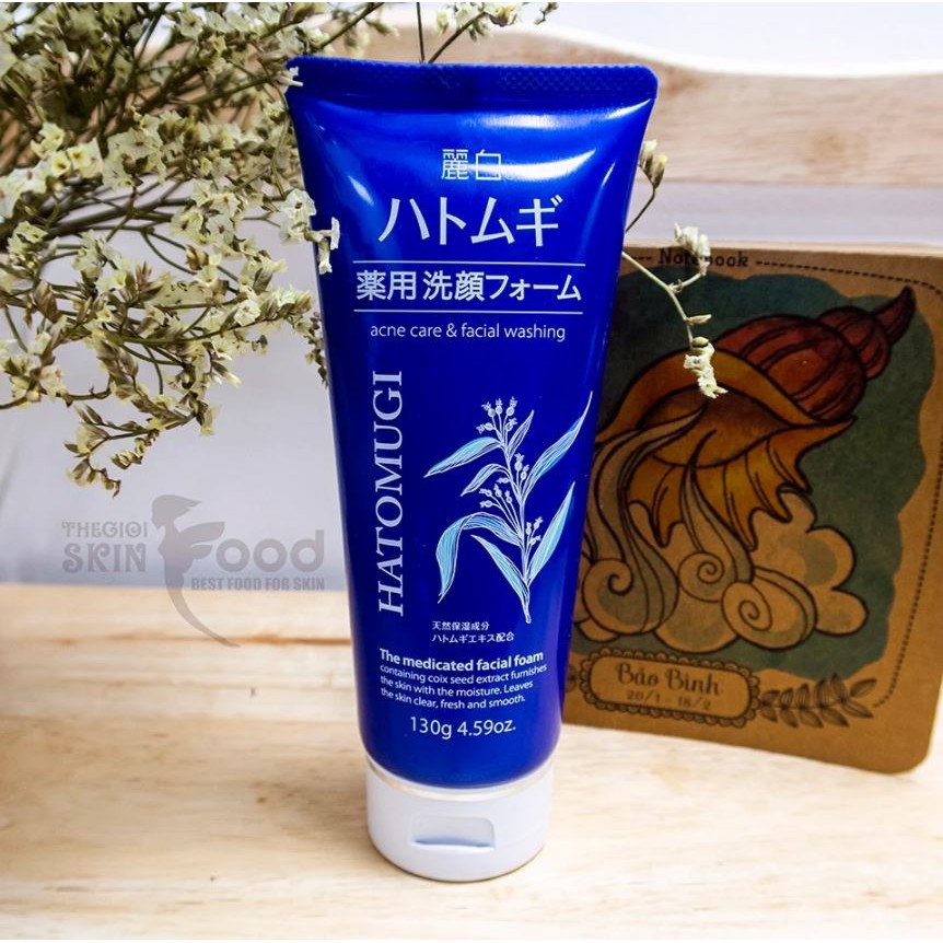 Sữa Rửa Mặt Ngừa Mụn, Sáng Da Hatomugi Acne Care & Facial Washing 130g