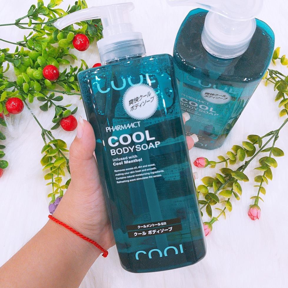 SỮA TẮM CHO NAM COOL BODY SOAP PHARMAACT Nhật Bản 600mlCHÍNH HÃNG giúp làm sạch nhẹ nhàng làn da trên cơ thể