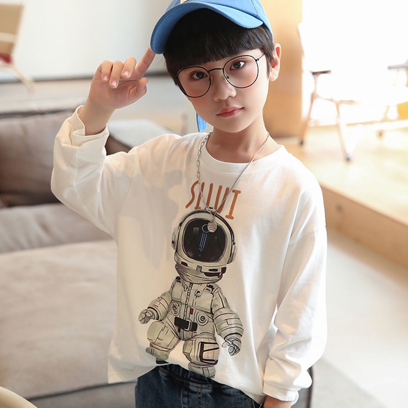 Áo Thun Cotton Nguyên Chất Tay Dài Phong Cách Mới 2022 Cho Bé Trai