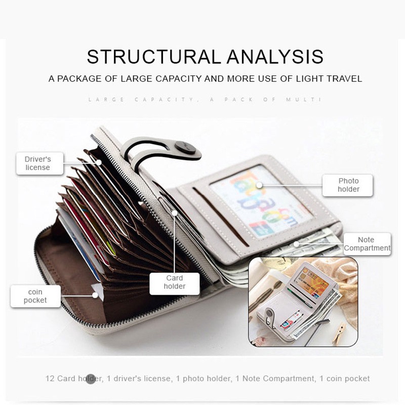 Ví Ngắn Khóa Kéo Phong Cách Vintage Cho Nữ