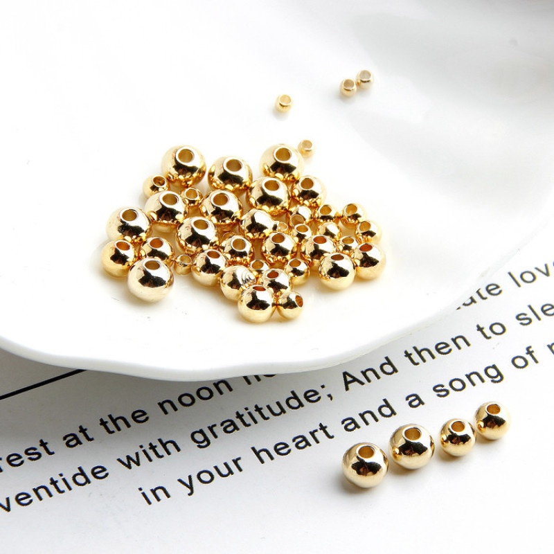 Phụ kiện trang sức hạt mạ vàng nhiều kích cỡ