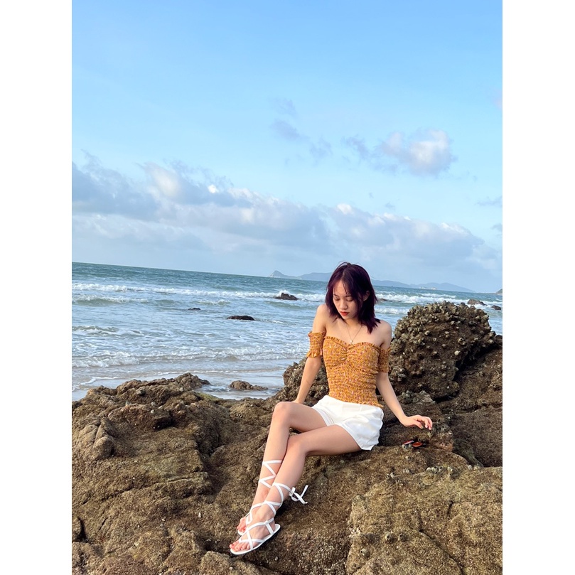 Giày Sandal Nữ Quấn Chiến Binh Cột Dây Đế Bằng Hot Mới Đen/ Trắng Đi Biển Đi Chơi Xinh SD-0317-giaysandalcaogot