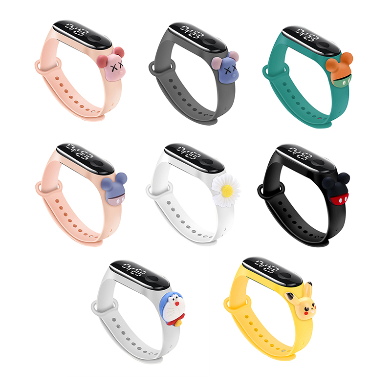 Đồng Hồ Đeo Tay Điện Tử Chống Thấm Nước Hình Búp Bê 3led Dễ Thương Cho Bé
