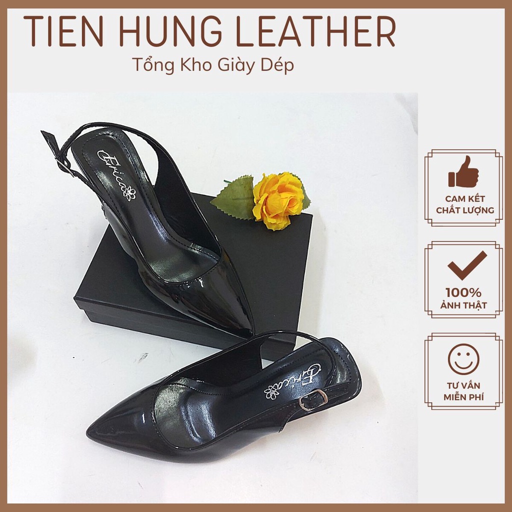 Giày nữ cao 7cm gót nhọn, sục cao gót quai sau Tiến Hùng TH4003