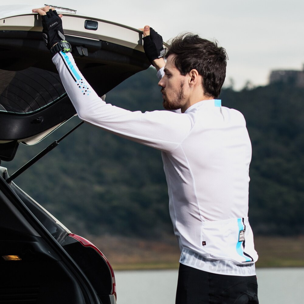 Santic Nam đi xe đạp Áo đua xe đạp MTB Jersey Dài tay Thoải mái Áo bảo hộ chống nắng cho Nam WM0C01111