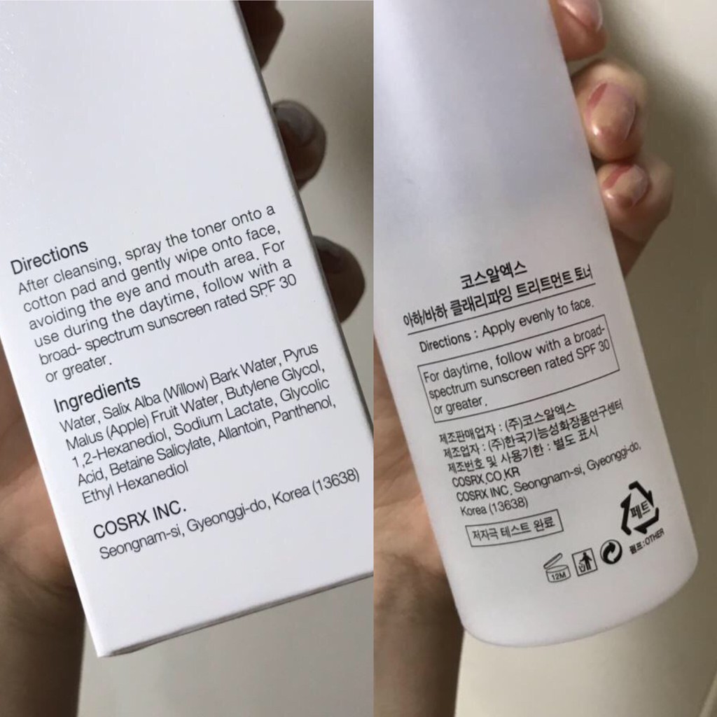 Nước cân bằng Cosrx AHA/ BHA Clarifying Treatment Toner